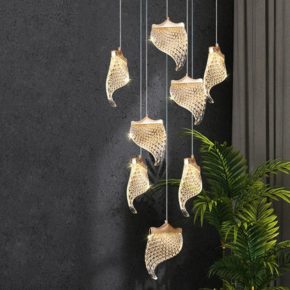 DecorBites™ Elegant Acrylic Chandelier for Duplex Apartment Living Room and Dining Hall