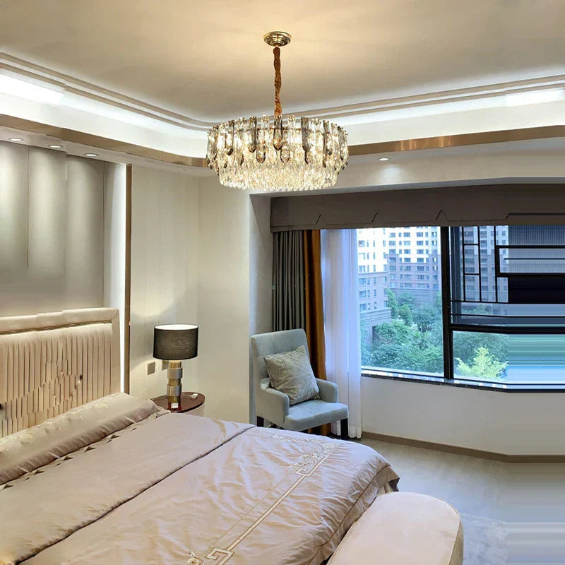 Lámpara colgante moderna de cristal DecorBites™: Luminaria de lujo para interiores, ideal para la decoración del hogar.