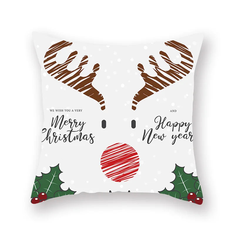 DecorBites™ Christmas Santa Elk Pillowcase 45x45cm for Sofa Chair Decor