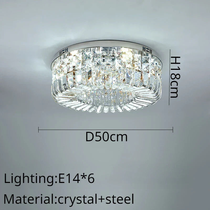 DecorBites™ Crystal Ring LED Ceiling Lamp: Modern Luxury for Home Décor