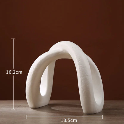 DecorBites™ Infinity Symbol White Ceramic Sculpture - Nordic Modern Art Decor for Home and Office
