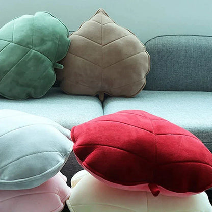 وسائد DecorBites™ ثلاثية الأبعاد على شكل أوراق شجر لتزيين غرفة المعيشة والأريكة