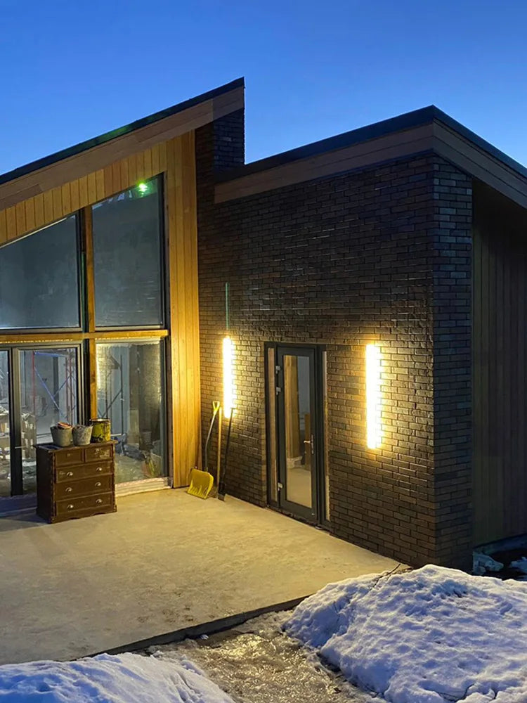 ديكوربايتس™ مصباح حائط LED أسود مقاوم للماء | ديكور بسيط للحديقة الخارجية والشرفة والتراس