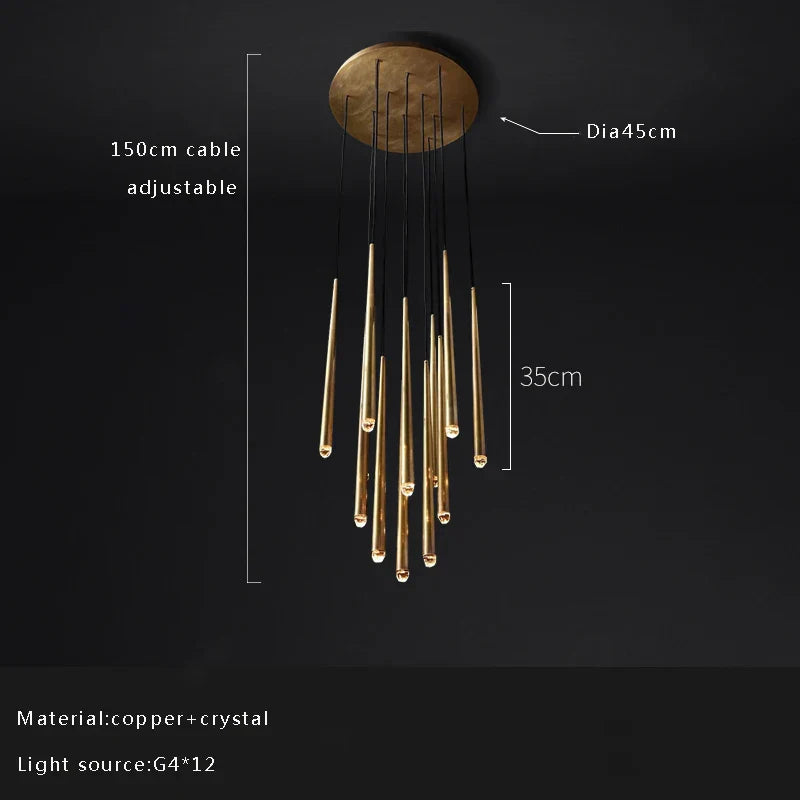 Lámpara de techo DecorBites™ con forma de gota de agua de cristal para una decoración clásica de sala de estar.