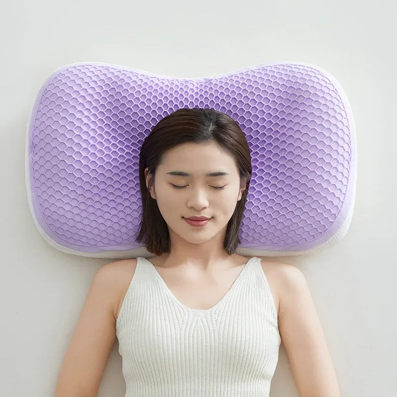 Decobites Summer Honeycomb Cooling Pillow with Soft Warm Side & Ice Silk Pillowcase