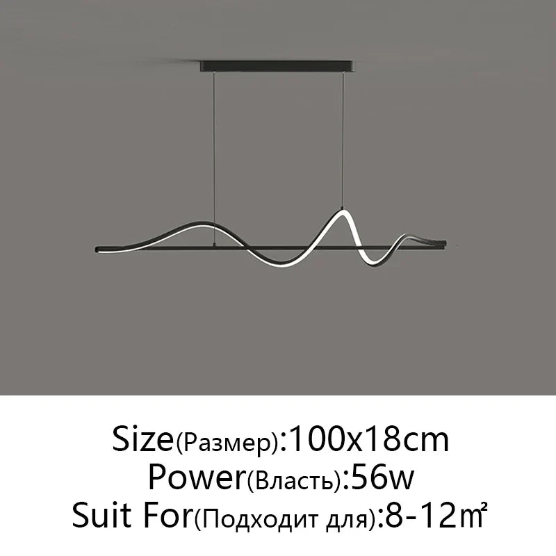 DecorBites™ LED Pendant Light - Modern White/Black Long Line for Home, Restaurant, Office