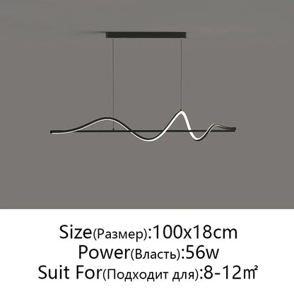 DecorBites™ LED Pendant Light - Modern White/Black Long Line for Home, Restaurant, Office