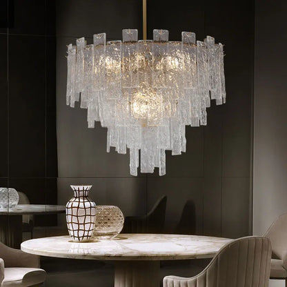 DecorBites™ Crystal Chandelier: Postmodern LED Pendant Light for Home Decor