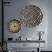 Pintura decorativa abstracta en lámina de oro Decorbites™ para espacios de comedor de lujo