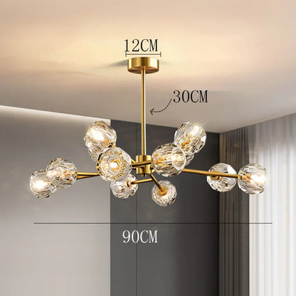 DecorBites™ Crystal Chandelier: Luxury Living Room & Dining Room Ceiling Light