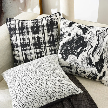 Funda de cojín DecorBites™ de chenilla geométrica: elegante cojín jacquard nórdico para sofá