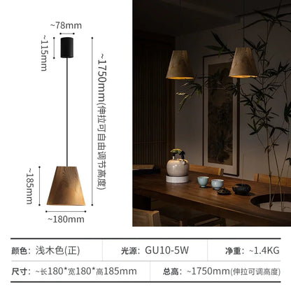 ثريا خشبية قابلة للتعديل من DecorBites™ لغرفة الطعام، وغرفة المعيشة، والسلالم