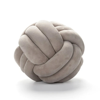 DecorBites™ Handmade Knotted Ball Round Plush Pillow for Home Decoration