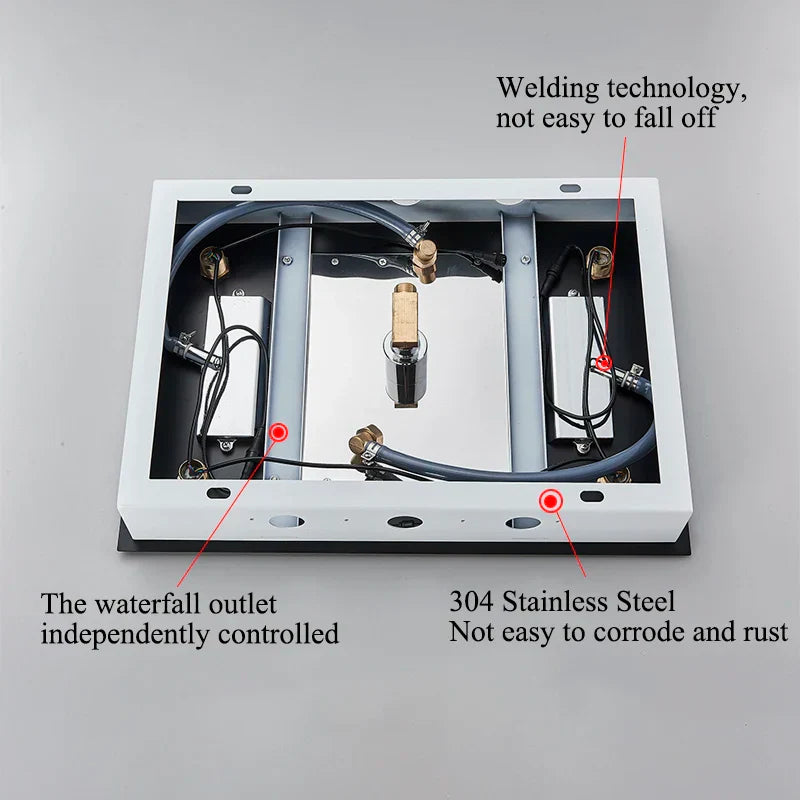 DecorBites™ LED Shower Faucet Ceiling Mount Rainfall Waterfall Head Shower Set