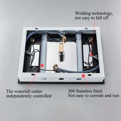 DecorBites™ LED Shower Faucet Ceiling Mount Rainfall Waterfall Head Shower Set