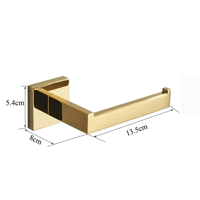 DecorBites™ Gold Square Paper Holder Bathroom Accessory