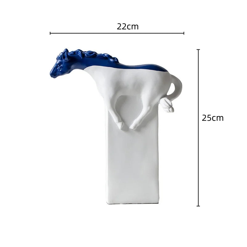 DecorBites™ Horse Statue Resin Abstract Ornament Half-length Animal Sculpture Home Decor Figurine