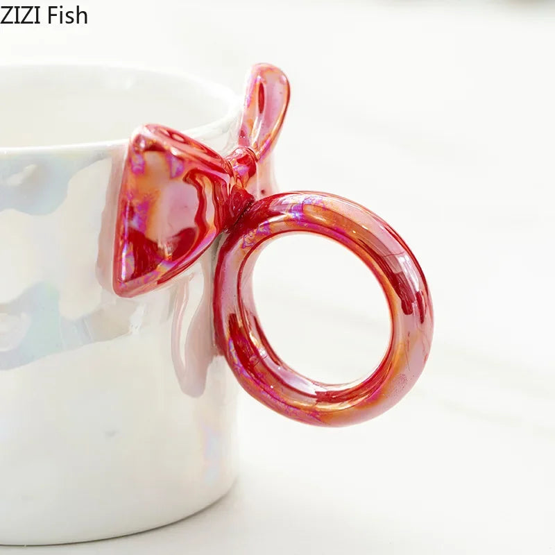 DecorBites™ Bowknot Glazed Porcelain Coffee Mug, Lovely Design Tea Cup, Ideal for Milk and Juice