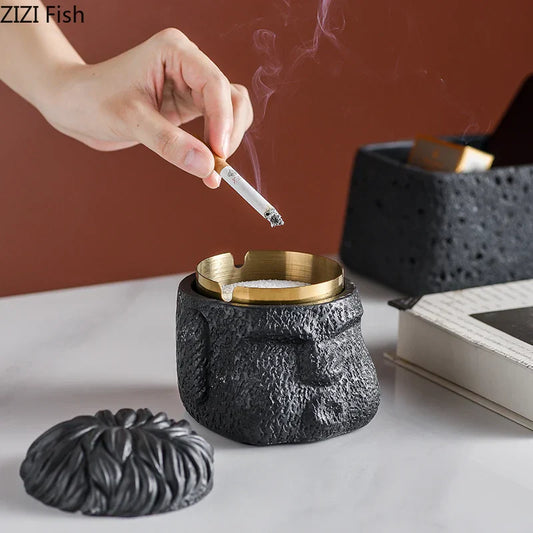DecorBites™ Abstract Figure Portraits Cement Ashtray Smoking Accessories Gift
