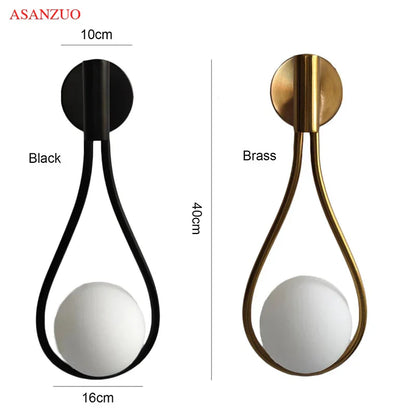 DecorBites™ Brass Wall Sconce Glass Ball Modern LED Lighting