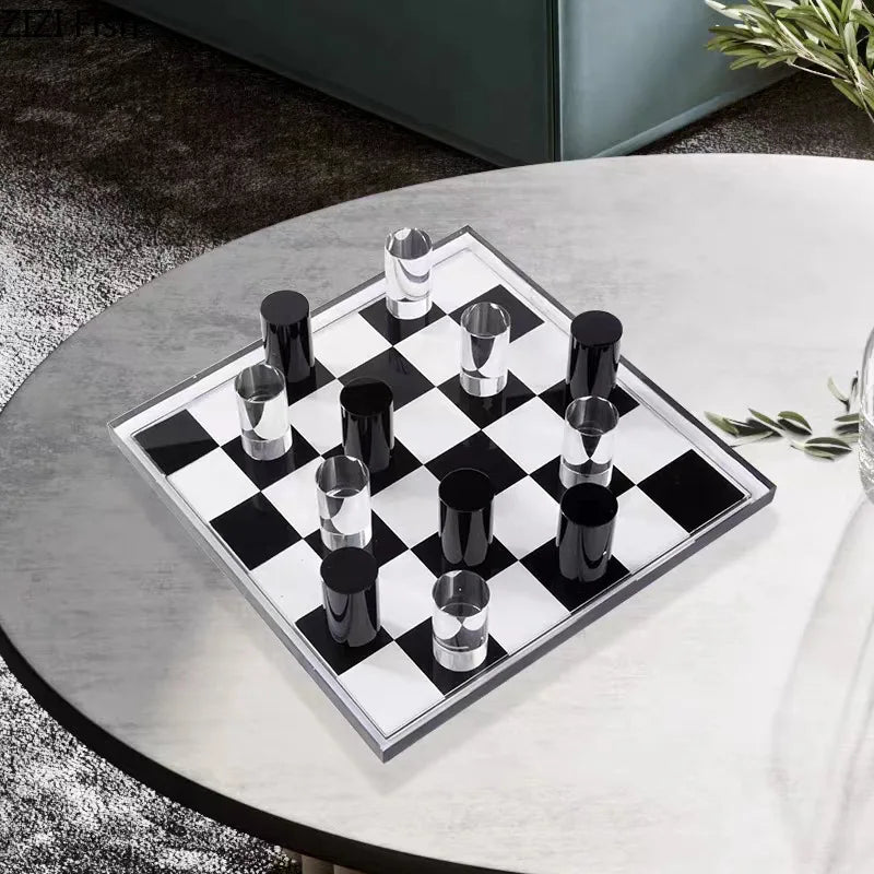 DecorBites™ Chessboard Desk Ornament - Black & White Room Aesthetics Decor