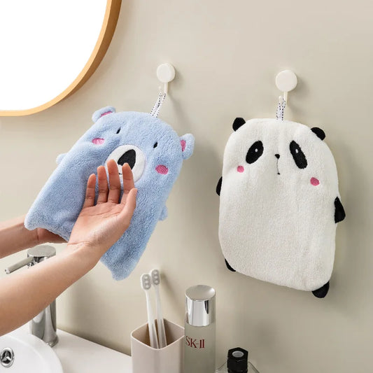 DecorBites™ Animal Hand Towel Set - Cute Panda Koala Child Terry Towels with Hanging Loops