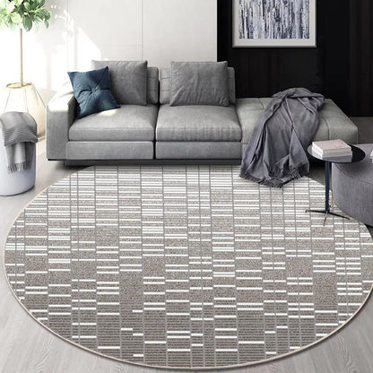 DecorBites™ Circular Geometric Cashmere Floor Mat for Living Room, Stain Resistant & Easy-Clean
