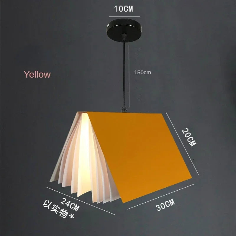 DecorBites™ Book Pendant Lamp: LED Nordic Design for Living Room, Bedroom, and Children Room.
