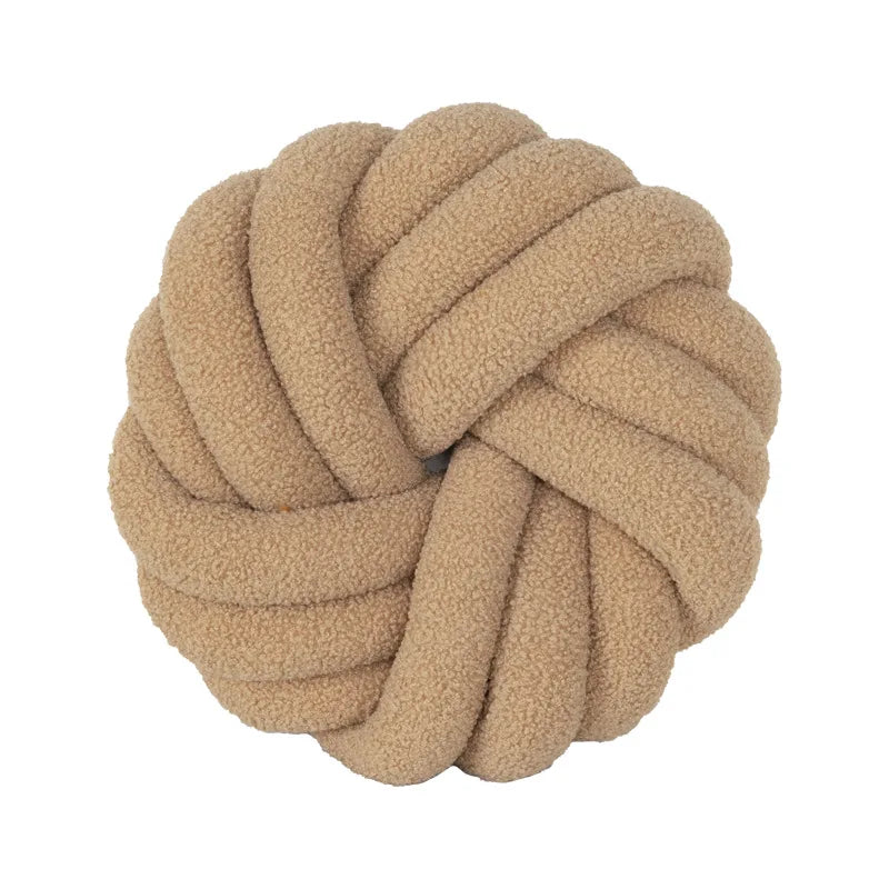 Grey Knotted Ball Pillow