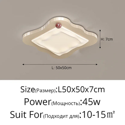 Lámpara de techo LED estilo crema DecorBites™ para la decoración de dormitorios y salas de estar