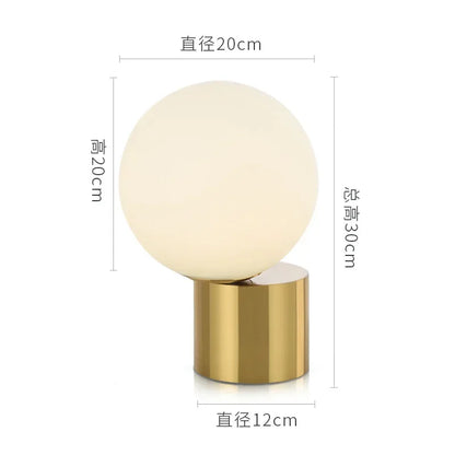 DecorBites™ Glass Circular Table Lamp for Bedroom Study Hotel Modern Decorative Ball Desk Lamp