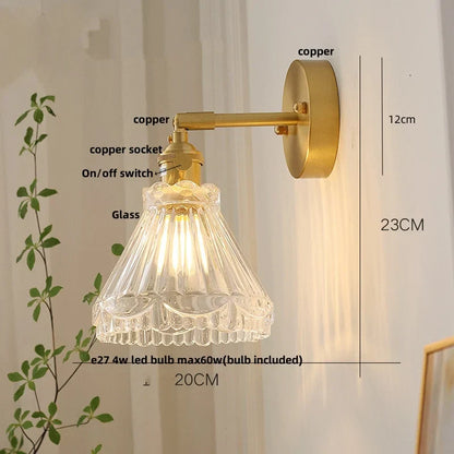 DecorBites™ Brass E27 LED Wall Sconce Pull Chain Switch Stair Light Fixtures