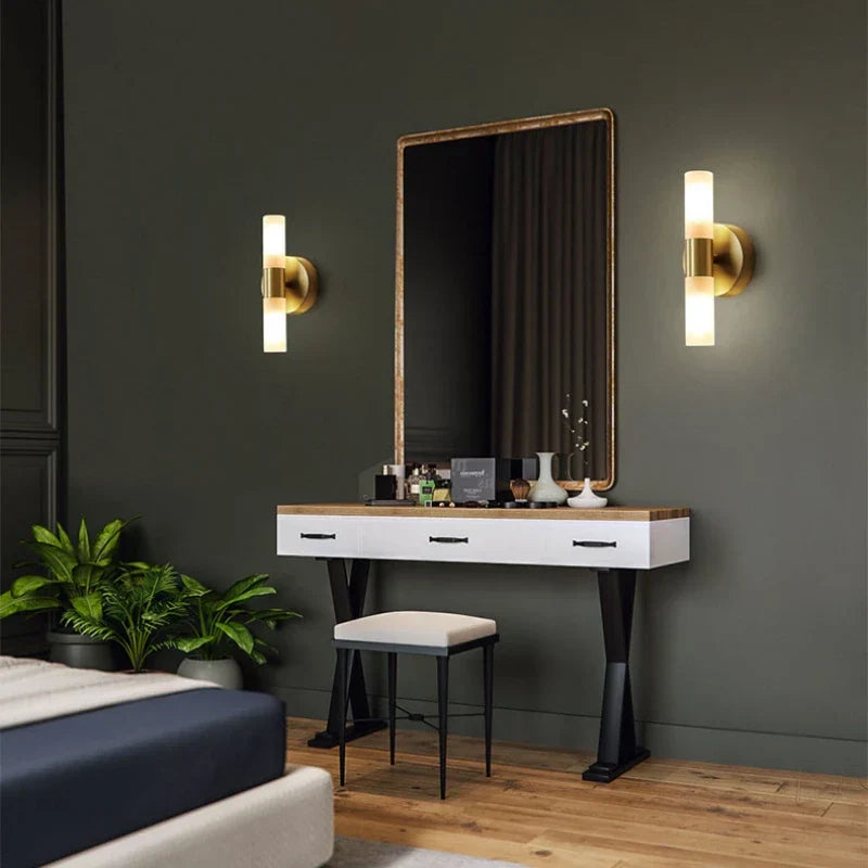 Decorbites™ Gold Messing Acryl Wandlampe mit G9-Birnen für Badezimmer- und Schlafzimmerbeleuchtung