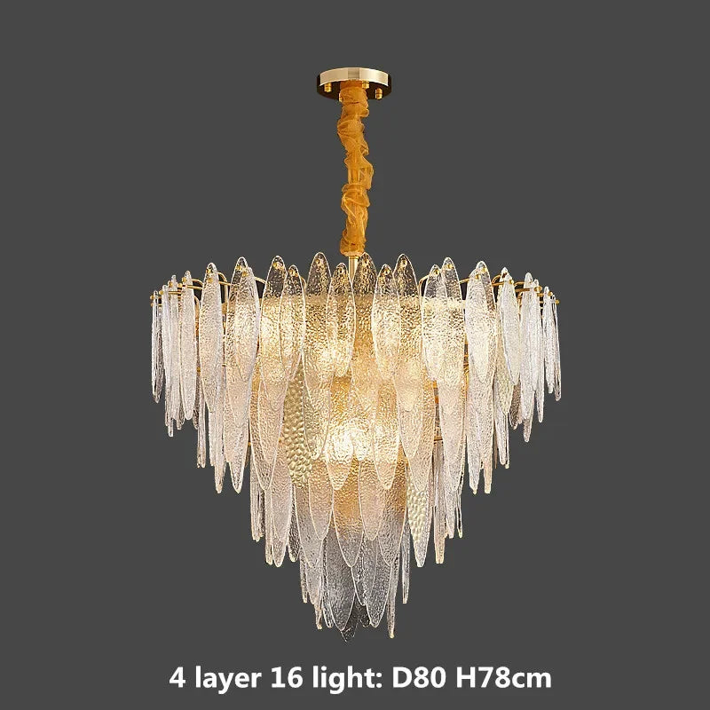 Lámparas colgantes LED DecorBites™ con cadena metálica dorada para una sala de estar moderna y lujosa