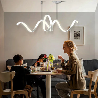 ديكوربايتس™ مصباح معلق من الألومنيوم على شكل حرف S لإضاءة جزيرة المطبخ وغرفة الطعام