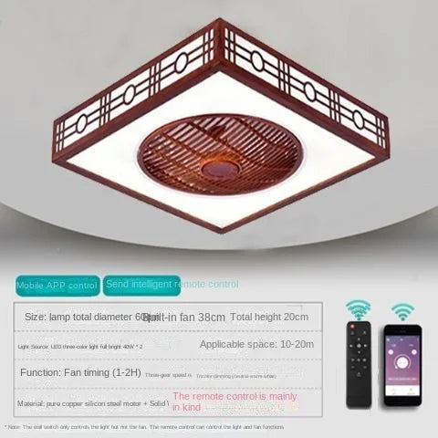 DecorBites™ Integrated Invisible Ceiling Fan Lamp Chandelier for Living Room, Dining Room, Bedroom