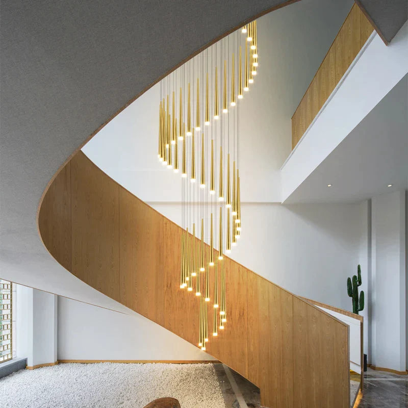 DecorBites™ LED Staircase Chandeliers: Modern Luxury for Living Room, Hall, Villa.