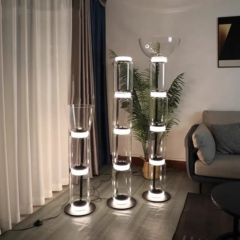 Decorbites™ Schwere Glas-LED-Stehlampe: Moderne nordische Beleuchtung für Wohnzimmer und Schlafzimmer