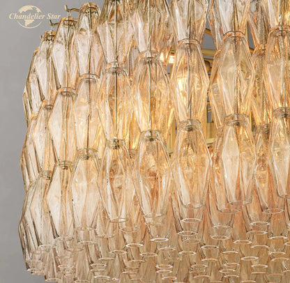 DecorBites™ Chiara Clear Glass Modern Black Chandelier for Living Room Dining Kitchen