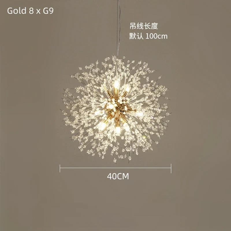 DecorBites™ Dandelion Crystal Ceiling Lamp Chandelier for Bedroom Dining Room Kitchen Island