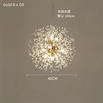 DecorBites™ Dandelion Crystal Ceiling Lamp Chandelier for Bedroom Dining Room Kitchen Island