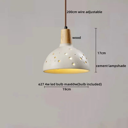 DecorBites™ LED Pendant Lights for Modern Decor with Cement Wood Design