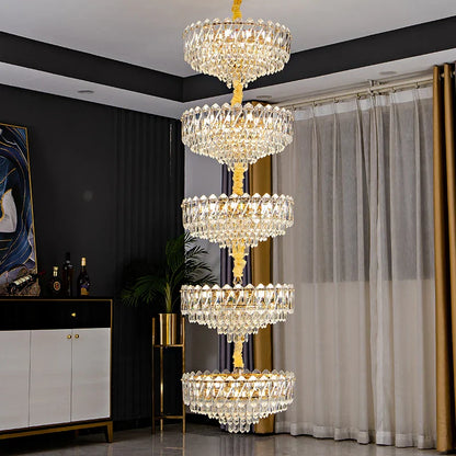 DecorBites™ Crystal Duplex Chandelier: New Light Luxury Post-Modern Hall Lighting for High Living Room