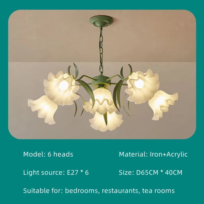 DecorBites™ French Retro LED Flower Chandelier for Bedroom, Restaurant, Living Room