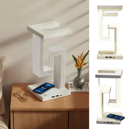 DecorBites™ Anti-gravity Night Light & Wireless Charger Desk Lamp, Dimmable LED Table Lamp