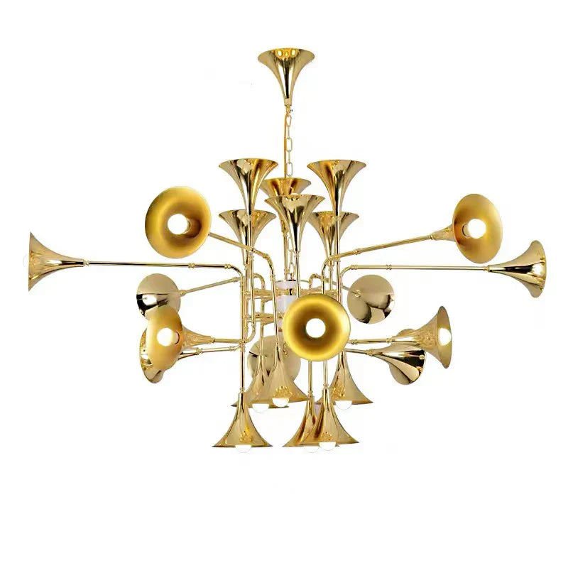 DecorBites™ Gold Flared Trumpet Chandelier for Kitchen, Hall, Study, Drawing Room
