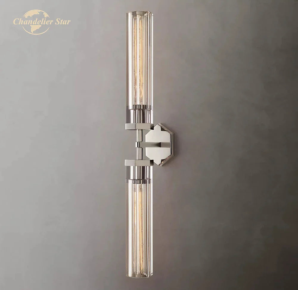 DecorBites™ Crystal Hexagonal Sconce: Modern Wall Lamp for Bathroom, Living Room, Bedroom