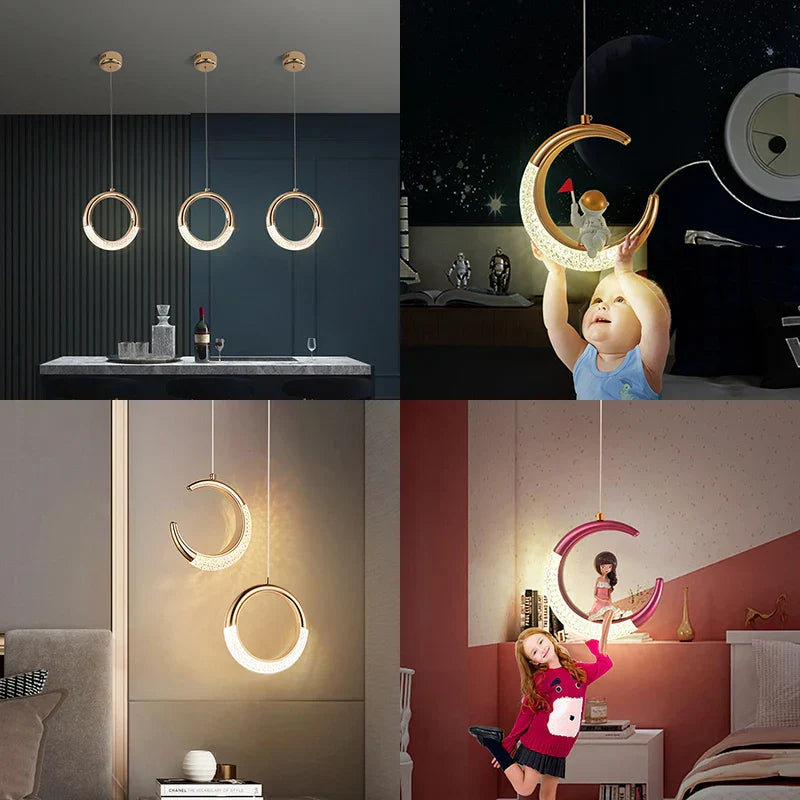 DecorBites™ LED Ring and Moon Lamps Set - Modern Acrylic+Alloy Lighting Collection