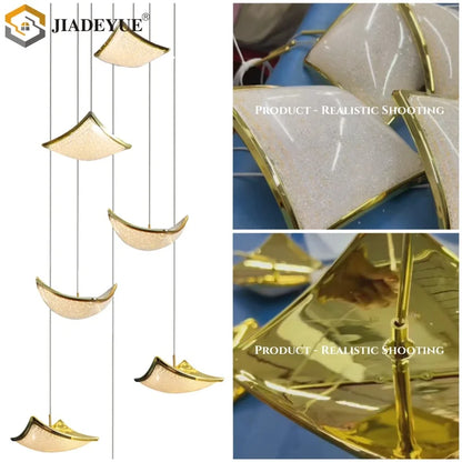 DecorBites™ Crystal Sand Staircase Chandelier-Living, Dining, Bedroom LED Decorative Light