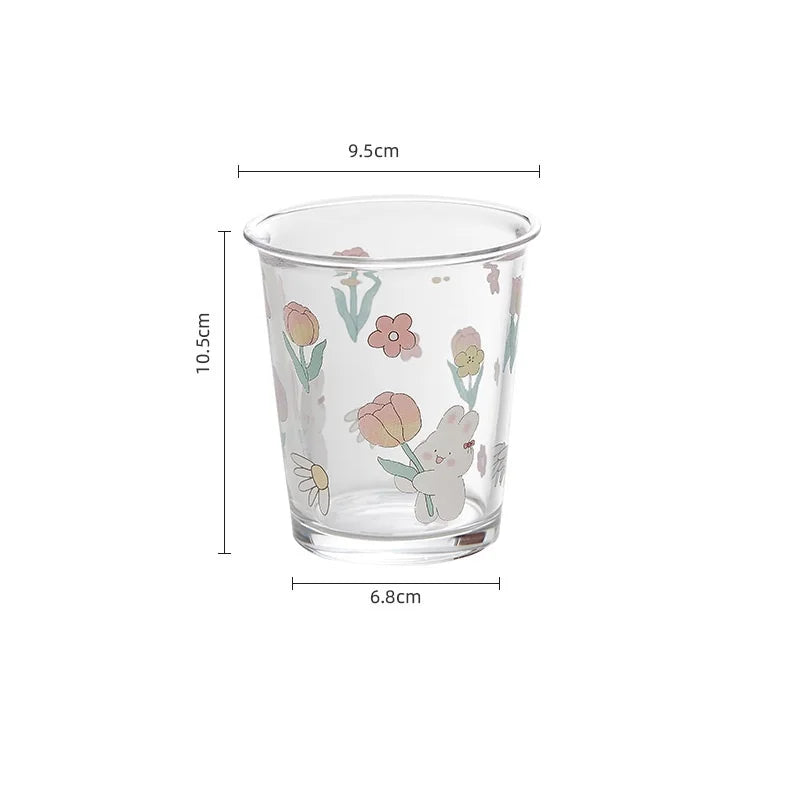 DecorBites™ Cute Four-color Bear Rabbit Glass Tea Coffee Cup